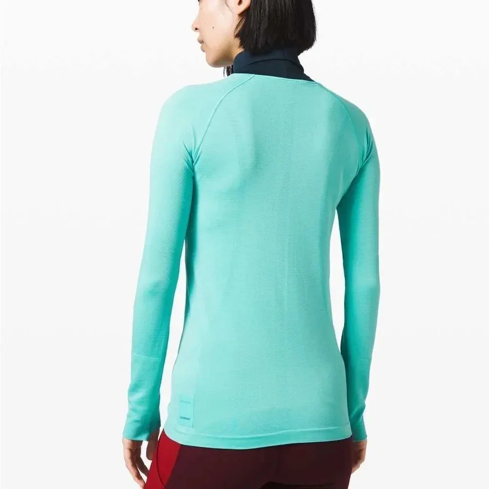 Lululemon run swiftly tech break new  ground turtleneck long‎ sleeve top 2 rare - Picture 4 of 12